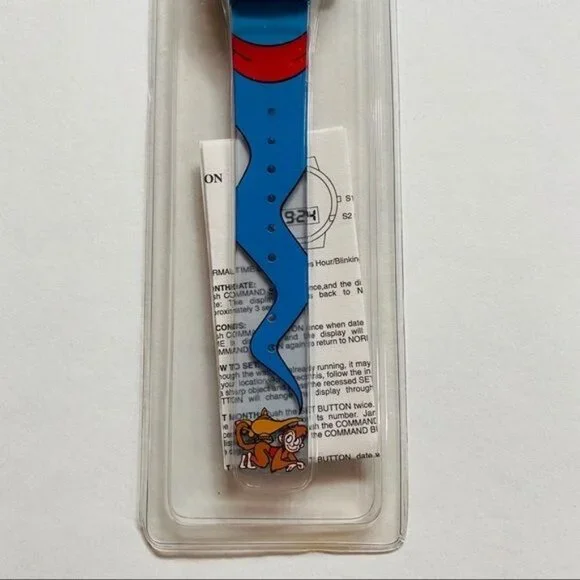 Vintage Disney Reto Aladdin Genie Jasmine Blue Digital Dead Stock Watch - Picture 3 of 9